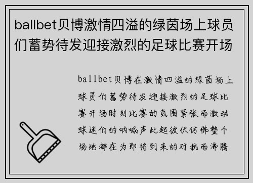 ballbet贝博激情四溢的绿茵场上球员们蓄势待发迎接激烈的足球比赛开场时刻